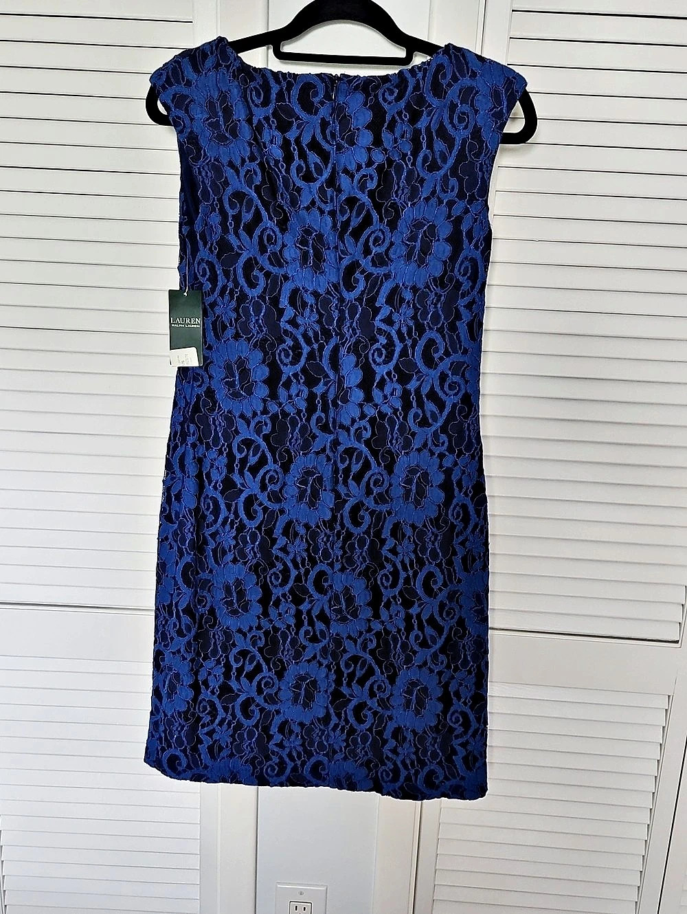 Lauren Ralph Lauren Floral Lace Mini Cocktail Dress Blue Size 2 NWT